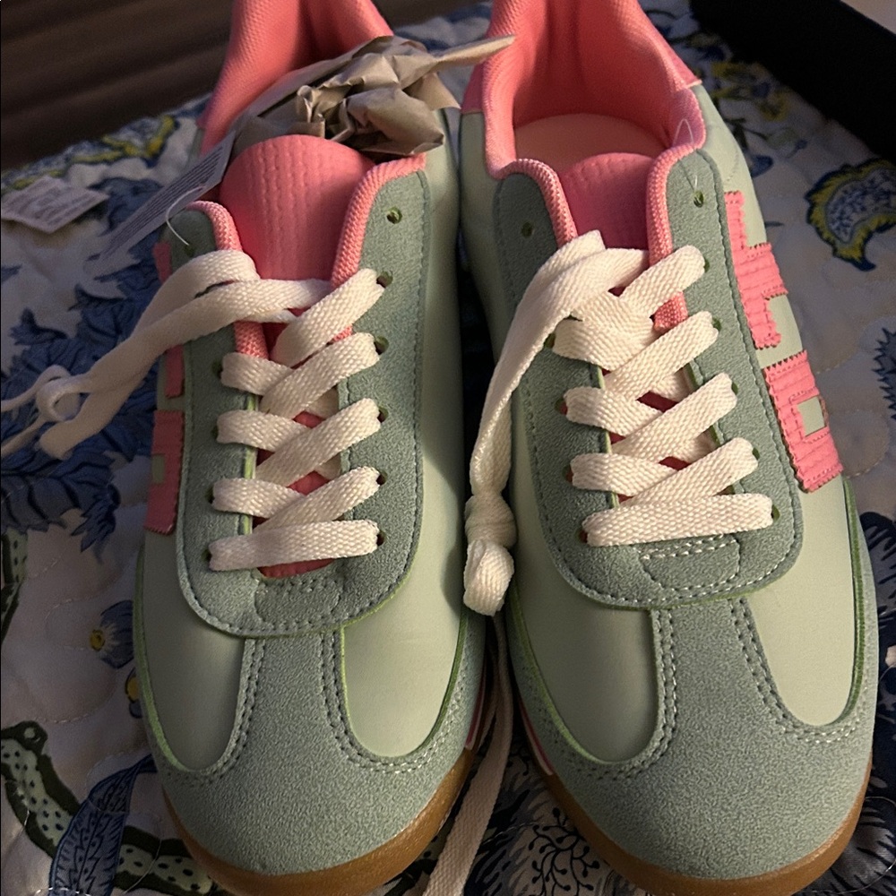 Women's Mint and Pink Sneakers
